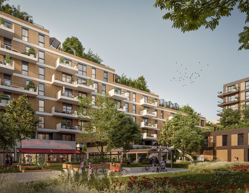 Visualisierung eines Wohnprojekts in der Meischlgasse