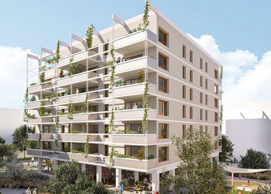 Visualisierung eines Wohnprojekts - Innenhofperspektive