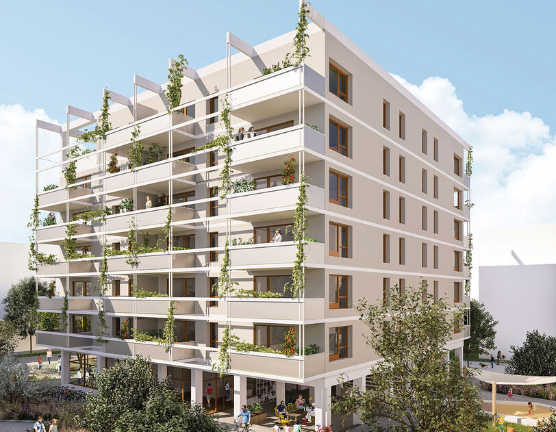 Visualisierung eines Wohnprojekts - Innenhofperspektive